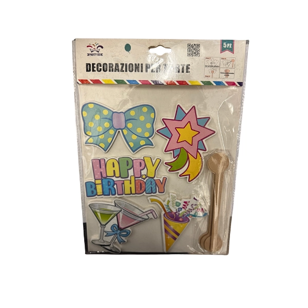 Set Decorazioni da Parete “Happy Birthday” – 5 Pezzi – PartyGo