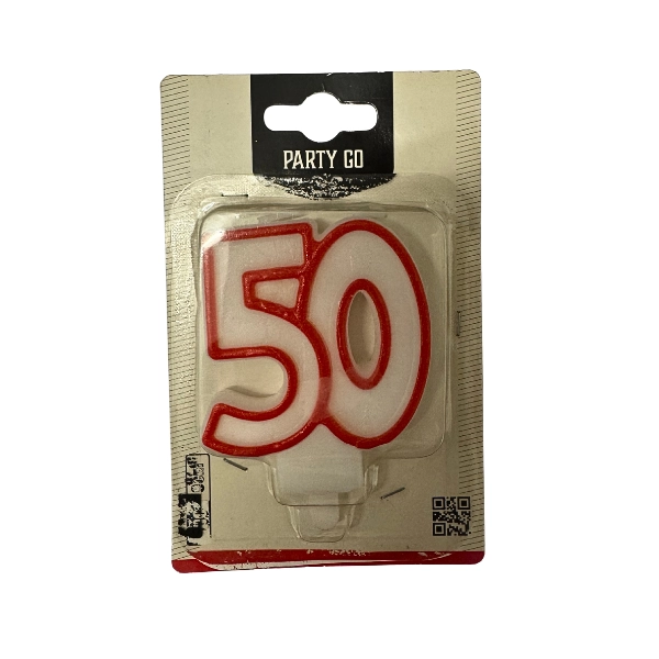 Candela Numero 50 Rossa – Party GO – 9cm