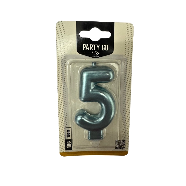 Candela Numero 5 Azzurra – Party GO – 10cm