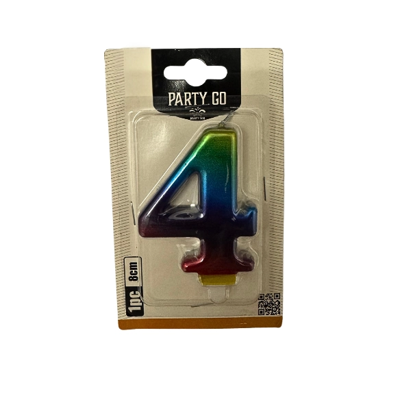 Candela Numero 4 Arcobaleno – Party GO