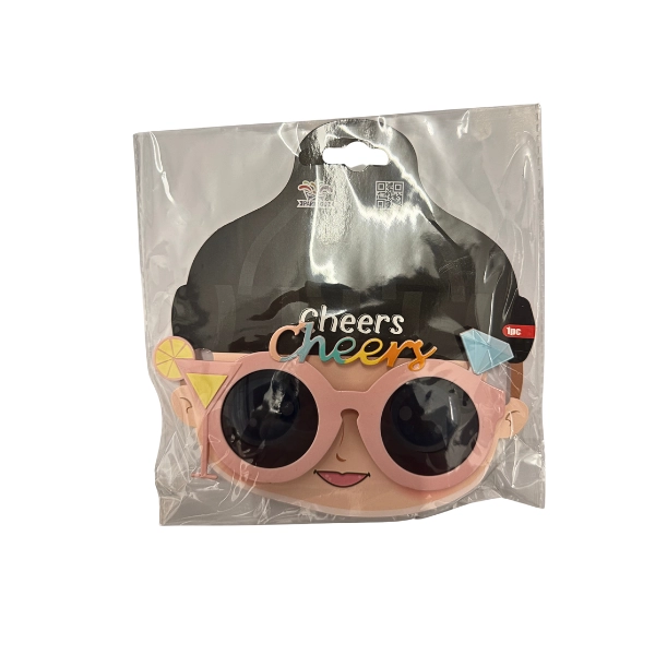Occhiali Party “Cheers” con Cocktail – Accessorio Festa Divertente – 1 Pezzo