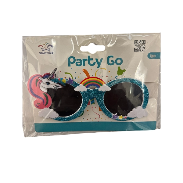 Occhiali Festa Unicorno Glitterati – PartyGo – 1 Pezzo