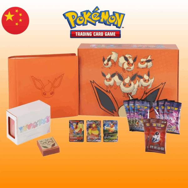 Pokémon Card Game Chinese Eevee GX Gift Box Binder Collection Flareon (CHN)